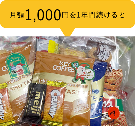 月額1,000円を1年間続けると